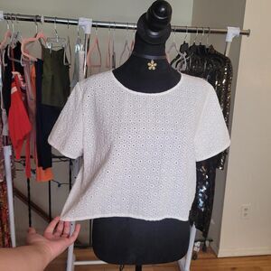 H-m Women's White and Cream Blouse